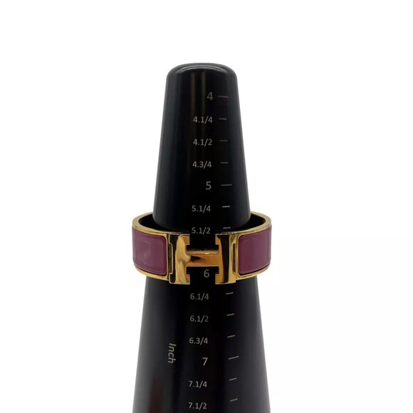 HERMES Clic Clac GM Rose Purple Bracelet Metallic - Picture 8 of 11